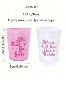 12pcs Reusable 16oz Plastic Cups For Bachelorette Party, Cowgirl Bride Themed Vintage 70s Bachelorette Party Decorations, Suitable For Graduation Gifts, Bachelorette Party Favors