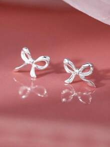 1 Pair Fashionable Minimalist Bow Stud Earrings
