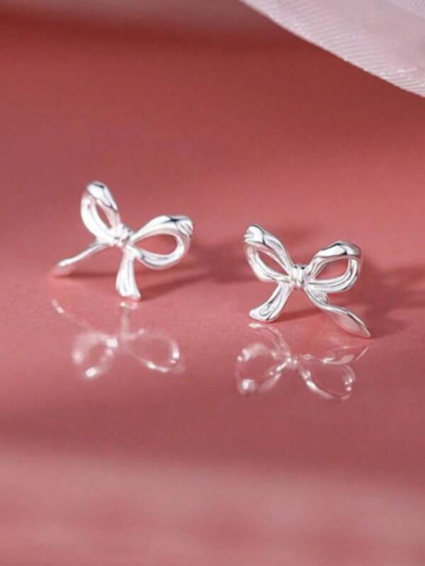1 Pair Fashionable Minimalist Bow Stud Earrings