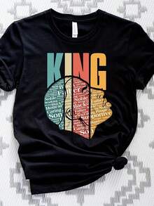 King Father Shirt, Black King Tshirt, Black King Father T-Shirt, Father's Day Gift Tee, Black Father Shirt - 款式17 - 查看 1