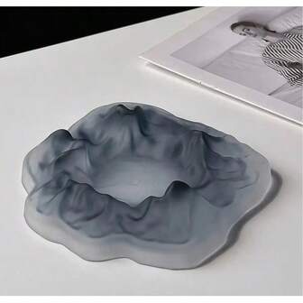 1 件高端冰山烟灰缸，时尚哑光红色家居客厅装饰，创意优质防溢烟灰缸