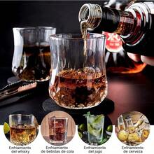 NANCHU Juego de Vasos para Whisky Set de Regalo con Whisky,Gift Set con 2 Vasos 6 Piezas de Piedra de Whisky y Bolsa, Pinzas de Acero Caja de Madera de Pino, para Cognac, Vodka, Bourbon,Cocktai (T-1) - Acero inoxidable - Ver 5