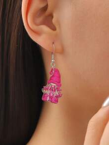 1 Pair Cute Pink Ribbon Bow Breast Cancer Awareness Earrings, Fashion Casual Everyday & Holiday Wear