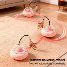 New Rechargeable Electric Cat Teaser Wand With Feather, Smart Sensor Pet Feather Toy For Kitten Chase And Play - Multicolor - View 8