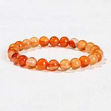 1pc 6/8/10mm Natural Stone Beaded Bracelet, Bohemian Style Tiger Eye/Amethyst/Agate Healing Stone Bracelet, Layerable Colorful Handmade Jewelry For Women - Multicolor - View 145