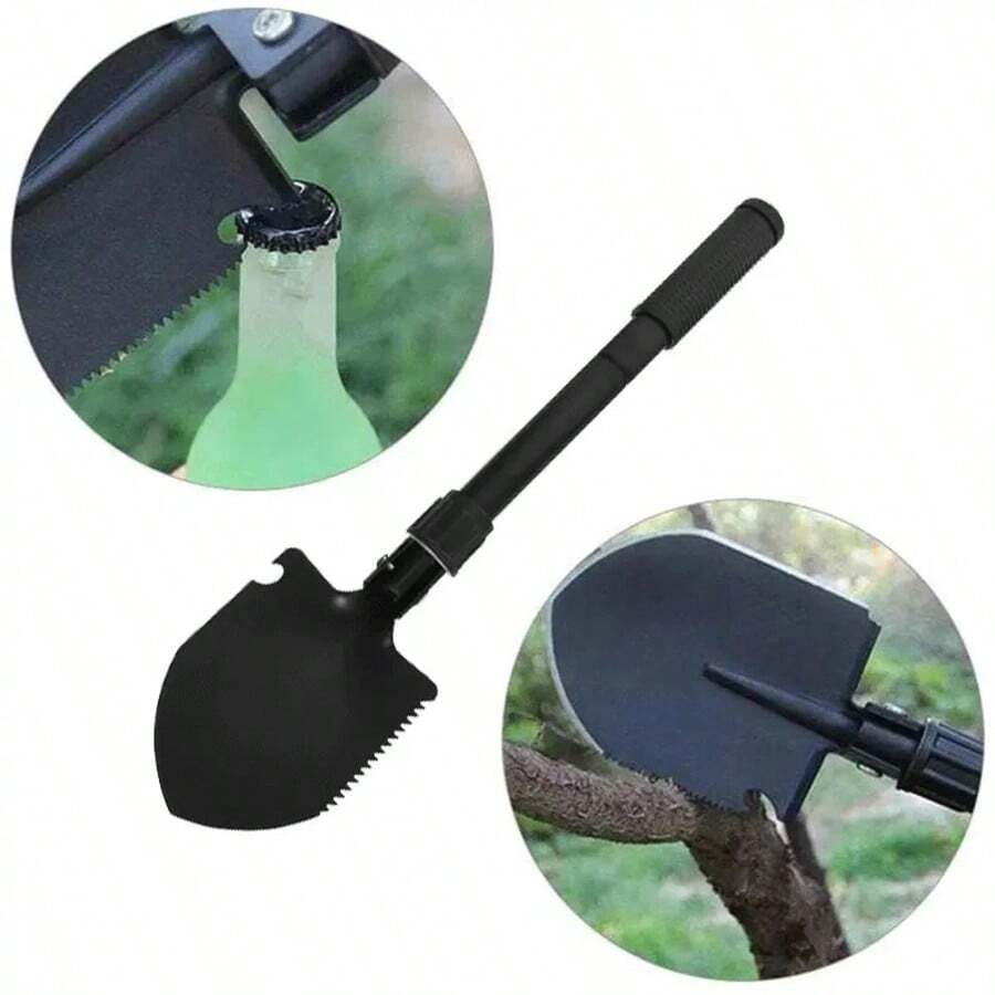 Folding Military Shovel Survival Spade Emergency Garden Camping Outdoor Tool - Black - View 1