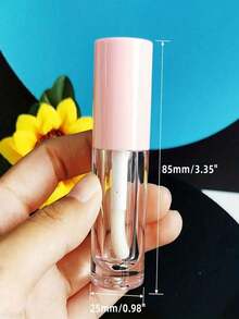 1 pieza Tubo de lápiz labial de 6ml con cepillo, envase vacío de brillo de labios y tinte de labios, botella de muestra de cosméticos, accesorio de viaje - Multicolor - Ver 3