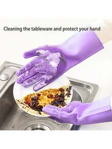 Multi-Purpose Pink Household Cleaning Gloves