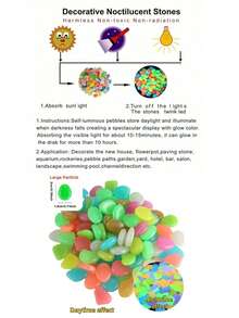500pcs Glow In The Dark Garden Pebbles, Colorful Luminous Stones, Suitable For Garden, Lawn, Yard, Home Outdoor Path, Corridor, Aquarium Decor, Great For Fish Tank, Walkway, Flower Bed, Potted Plants, Driveway DIY, Home Decor (Random Color & Style) - Multicolor - View 11