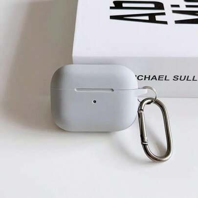 Locking 1pc Solid Color Silicone AirPod Bluetooth Earphone Protective Case, Thick & Anti-Drop