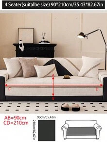 1 件四季沙发垫套，现代简约防滑沙发座椅保护套，防尘可洗沙发套，柔软时尚的奶油色，宠物友好，适合 L 型沙发和 1/2/3/4 座沙发 - 米色 - 查看 18