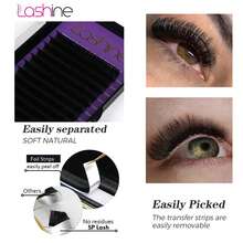 Lashine 16 Reihen C D L LC LD LU Curl Kunstmink Wimpern, 0,05 mm Einzelwimpern, natürlich minkähnlich, russischer Volumen-Stil, geeignet für Make-up Wimpern - Schwarz - Übersicht 6