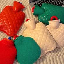 Lindo bolso de agua caliente mini a prueba de explosiones para calentar el vientre, con funda extraíble y reutilizable para calentar los pies y las manos - Multicolor - Ver 8