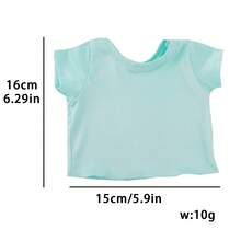 MSYO 1入組適用於18英寸美國娃娃的娃娃服裝套裝，帶有多色實心T卹的娃娃上衣。經典的白色短袖上衣，非常適合夏季度假。男孩和女孩的完美生日/節日/玩具禮物