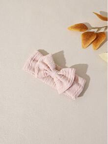 1pc Autumn/Winter New Jacquard Striped Fabric Baby Headband, Cute Solid Bow Infant Headwear, Fashionable Princess Baby Hair Accessories