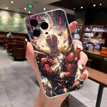 Anime Q-One P-Punch Man Phone Case Covercompatible with  16 E 15 14 8 7 Plus 13 12 Mini 11 XR XS X Pro Max Anti Transparent Drop Cover,Covercompatible with  17 Hülle, 17 pro Hülle, 17 promax Hülle