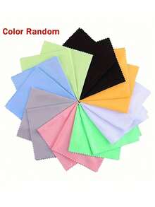 10片装可重复使用超细纤维清洁布，适用于眼镜、相机镜头和智能手机屏幕 - 厚实柔软，无香型，不刮伤，颜色随机，眼镜清洁剂