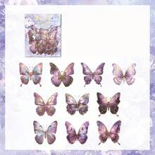 10 adesivos de borboleta holográficos de PVC de alta qualidade com design brilhante, decoração autoadesiva com padrão brilhante para garrafas de água, álbuns de recortes, diários, cadernos e projetos de artesanato, decoração criativa faça você mesmo, decorações de feriado, Natal, Halloween, Dia dos Namorados