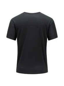 定制个性化T恤，女士运动T恤，女士短袖T恤，可添加图片和文字设计您的专属个性化T恤，是周年纪念日、情人节、母亲节、生日、节日的理想礼物。定制T恤。黑色夏季运动服 - 黑色 - 查看 4