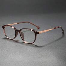 轻便大框蓝光阻隔方形透明镜片眼镜，简约时尚百搭无妆容休闲眼镜 - 無色 - 查看 10