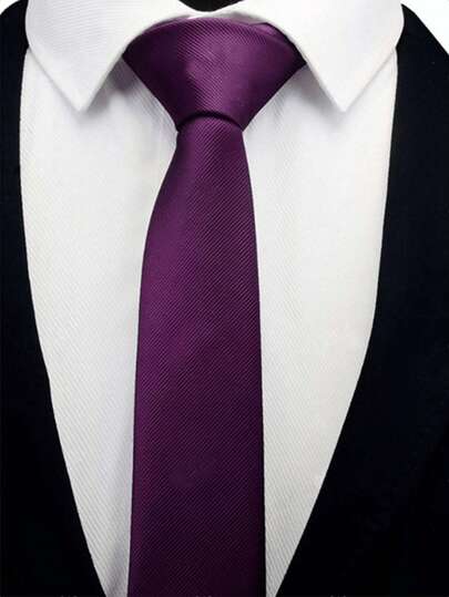 6cm Men's Classic Solid Purple Necktie