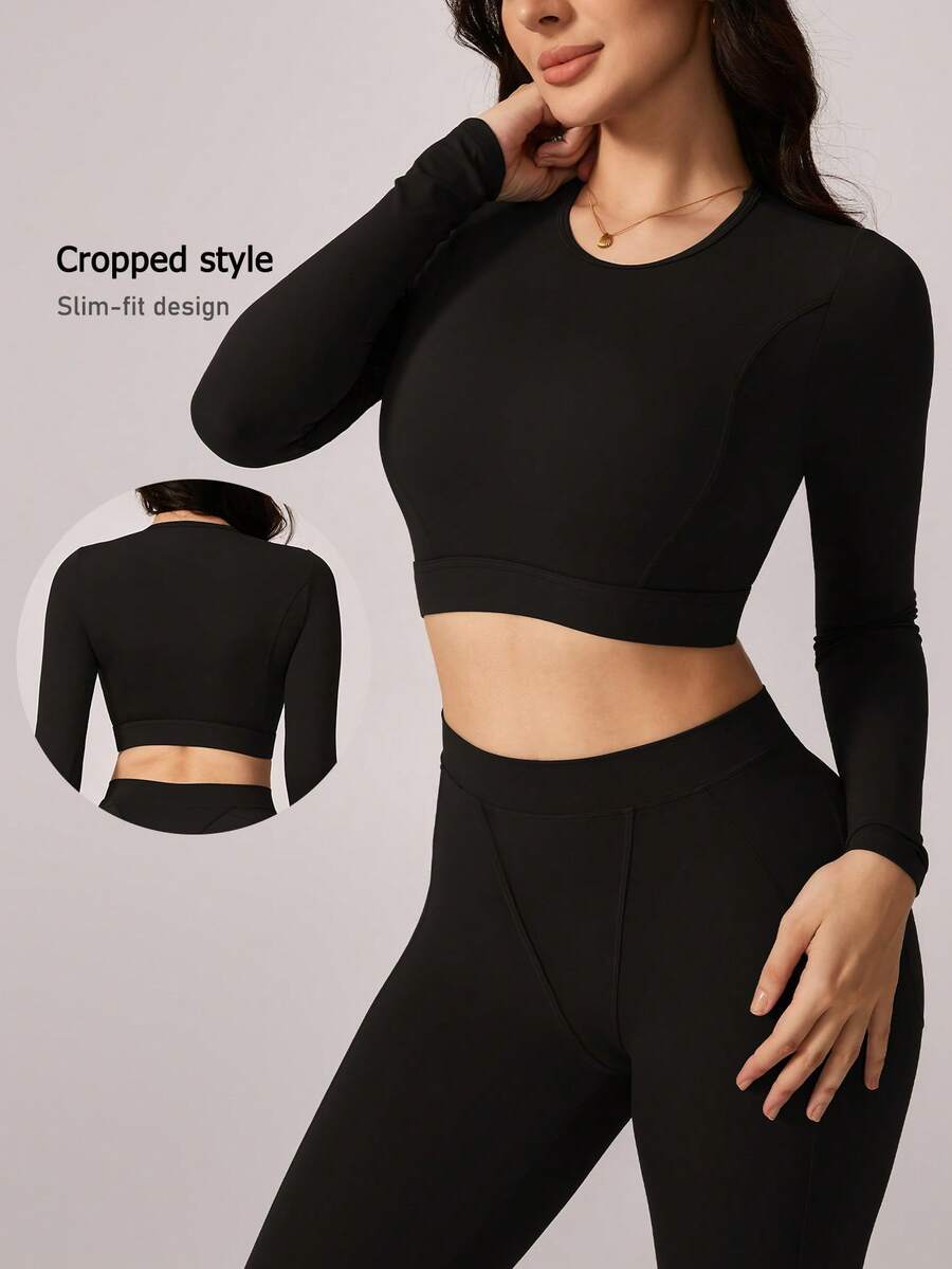 1 Stück Damen Pendler, Einkaufen, Yoga, Pilates, Laufen, Fitness Langarm Sportbekleidung