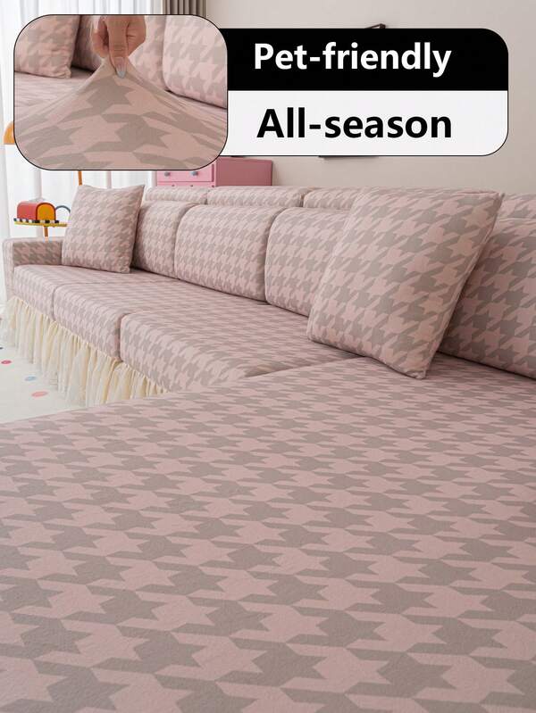 1pc Full Coverage Sofa Slipcover, Suitable For All Seasons, Pet Friendly, Machine Washable, Non-Fading, Non-Shedding, Stretch Sofa Seat Cover, Fits 1-Seater, 2-Seater, 3-Seater, 4-Seater, L-Shaped Sofa, Sofa Backrest Cover