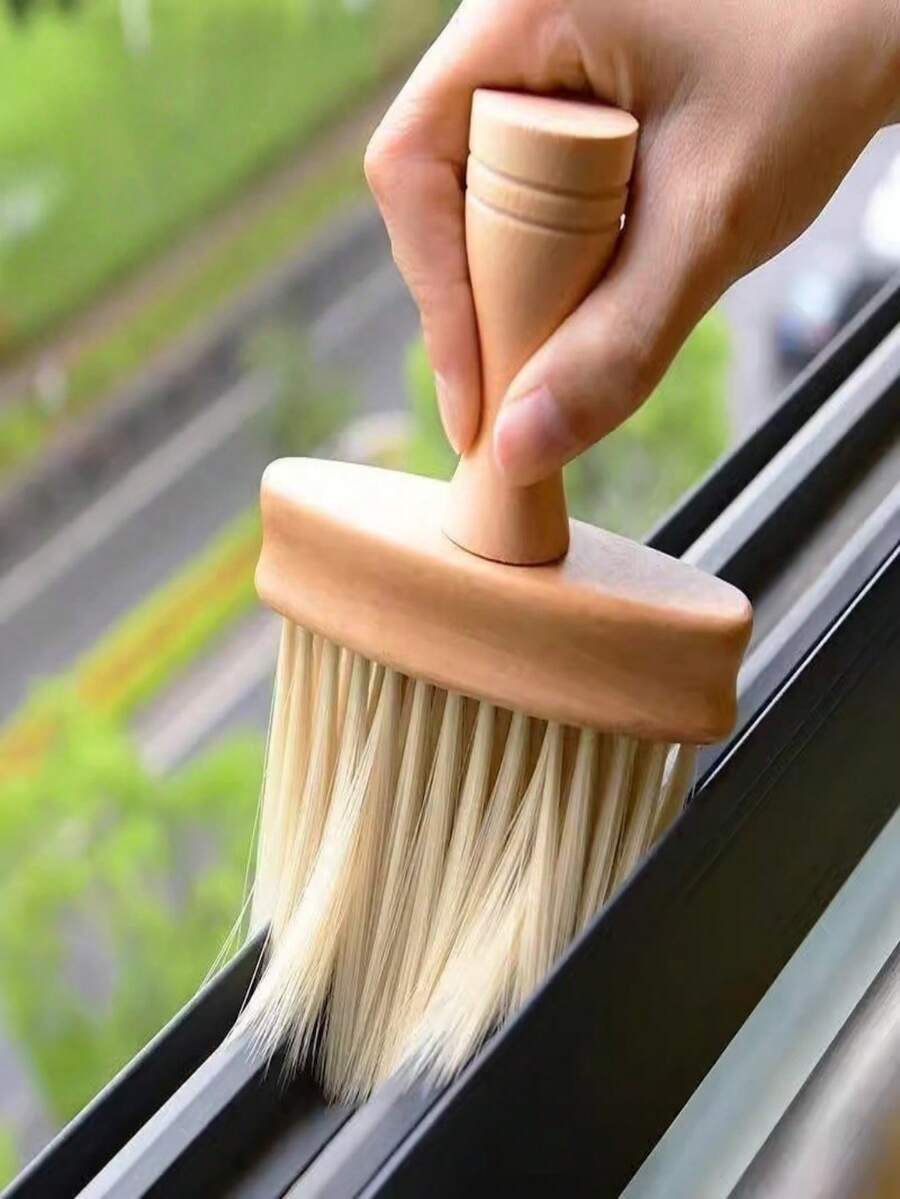 Dust Cleaning Tool, Crevice Brush For Cleaning Windows, Window Sills, Dust Removal, Household & Car Use - Light Brown - View 1