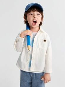 Balabala 2025年秋季新款儿童长袖法兰绒棉质衬衫