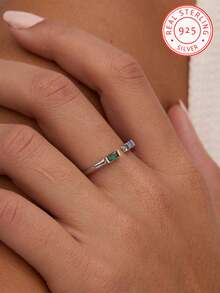 A Bespoke 925 Sterling Silver Birthstone Ring, Featuring A Birthstone Gemstone. This Personalised Ring And Custom Jewellery Piece Makes An Ideal Gift For Friends, Confidantes, Mothers, And Partners. Perfect For Valentine's Day, Mother's Day, Christmas, Anniversaries, Birthdays, And Other Occasions.