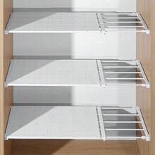 1pc Adjustable Closet Shelf Dividers - Expandable Organizer Rack For Wardrobe, Bathroom, Kitchen Storage - No Drill Easy Installation With Included Viscose Pads - Versatile Partition System Kitchen Items Kitchen Accessories Kitchen Tools - Multicolor - View 9