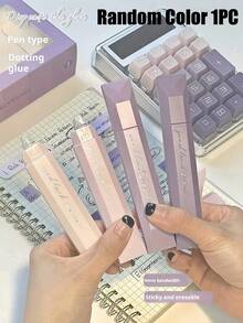 4卷渐变色胶带，笔式双面点状胶带滚轮分配器，适用于备忘录、日记、手工DIY、剪贴簿、返校办公用品 - 彩色 - 查看 14
