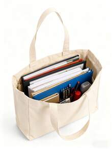 4/1件黑白组合套装，热升华手提袋，空白帆布手提袋，可用于装饰和DIY手工购物袋，简约优雅，旅行收纳袋，纯色大容量旅行袋：户外美女的完美搭配！是馈赠家人和朋友的最佳礼物。这款大号包适合学生、返校学生和老师。 - 彩色 - 查看 4