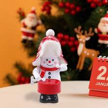 1pcChristmas Drumming Snowman Decoration With Red Hat And Scarf Holiday Ornament For Tabletop Festive Supplies Suitable For Home Party Decoration, Can Be Used For Company School Parties, And Is A Must-Have Gift For Thanksgiving And Christmas - 紅白 - 查看 3