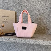 Bolsa de veludo cotelê feminina, bolsa de ombro minimalista, mini bolsa transversal - A - Ver 13