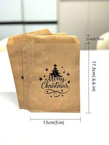 25 pezzi Sacchetti regalo in carta kraft per Natale, sacchetti per feste natalizie, forniture per confezioni regalo per vacanze e San Valentino