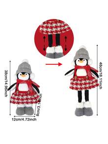 1 pieza Adorno de Pingüino para Regalo de Navidad, con patas retráctiles, lindos Decoraciones Navideñas, Decoraciones para Fiesta de Año Nuevo 2025, Decoraciones de Mesa Navideñas, Decoraciones de Árbol de Navidad, Regalos de Navidad para Parejas, Navidad