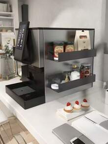 1/2 Pcs Magnetic Spice Rack Organizer, Suitable For Refrigerator And Oven, Black Fridge Storage Rack - Multicolor - View 3