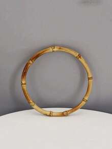 1 pieza Bolso de mano redondo tejido a mano de madera