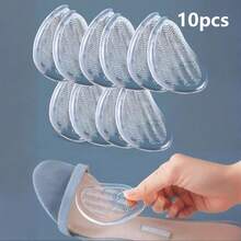 2/4/10片装透明硅胶防滑鞋垫 - 适用于女士夏季高跟鞋和凉鞋，防磨前脚掌，半码鞋垫，波浪纹理防滑，礼品之选