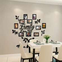 10-Pack Acrylic Mirror Wall Stickers - Self-Adhesive, Removable Photo Frame Tiles For Home And Office Decoration - Perfect For Living Room, Bedroom, Entryway, Jigsaw Puzzle, Visual Effect, Space Aesthetics, Perfect Room Decoration - Black - View 5