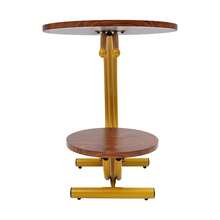 RibasuBB Round 2-Tier Side Table With Storage Shelf For Living Room And Bedroom, Sturdy Carbon Steel Frame, Modern C-Shaped Design, Easy Assembly And Maintenance - Multicolor - View 10