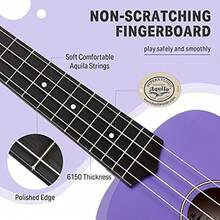 Soprano Ukulele Beginner With Online Lesson Bag Strap String Tuner Pick Cloth,  21 Inch Matte Bundle Kit  Series-Green - Violet - View 3