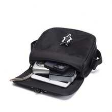 Men's Luminous Small Messenger Bag, Shoulder Sling Bag, Waist Pack, Travel Hiking Running Bag - Black - View 3