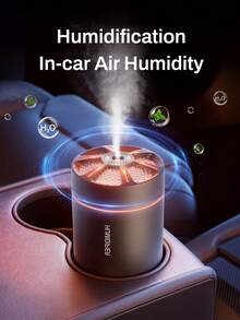 1 x 180毫升车载加湿器，黑色车载空气清新剂，带浪漫彩色氛围灯，黑白两色可选，2种工作模式，自动关机功能，兼容精油，五合一超声波香薰机，5套精油套装，适用于汽车、客厅、卧室、浴室、植物、宠物房、办公室、大房间，需电源适配器 - 黑與白 - 查看 5