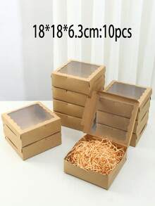 2/5pcs/10PCS/20pcs White/Pink/Black/Brown Gift Box With Transparent Windows - Perfect For Christmas Party Gifts, Wedding Souvenirs And Hand-Written, Sturdy Cartons For Display | Transparent Window Design | Durable Gift Box, Gift Box