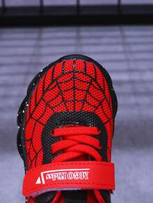 MGO Kidss MGO Kids Boys Shoes With Light-Up Soles, 2024 Spring & Autumn New Fashion Spiderweb Luminous Sneakers For Boys, Mesh Breathable Sports Shoes, 1-6 Years - Red - View 7