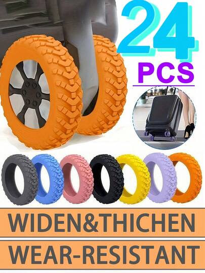 48/24/16/8pcs Suitcase Wheel Covers, Bag Charms,Luggage Wheel Protectors For 8-Wheel Swivel Suitcase Sets, Anti-Wear, Anti-Noise Luggage Covers Suitcase Protective Cover For Holiday For Vacation Travel Essentials Travel Accessories