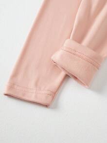 6pcs/Set Girls Thermal Lined Long Sleeve Top And Pants Pajama Set, Solid Color Children Underwear, Autumn/Winter - Multicolor - View 11