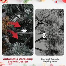 Árbol de Navidad Artificial preiluminado de 7.5 pies con Luces Blancas cálidas incandescentes, Puntas de Ramas automáticas para árbol de Navidad preiluminadas, Luces con certificación UL y Soporte ﻿ ﻿ - 7,5 pies - Ver 3